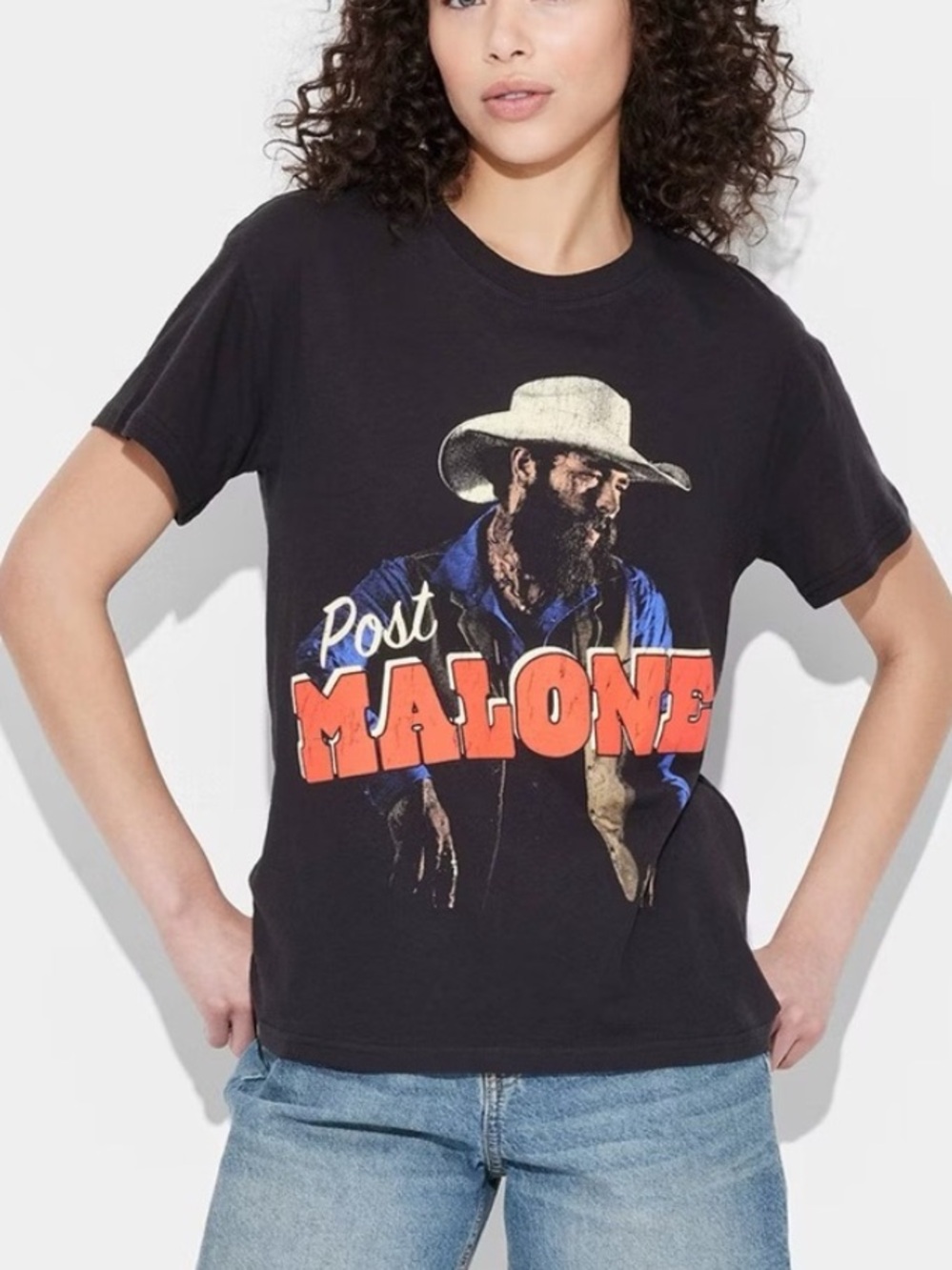 Posty Co Post Malone Adult XXL Black Graphic Cowboy Post Malone S/S T-Shirt NWT